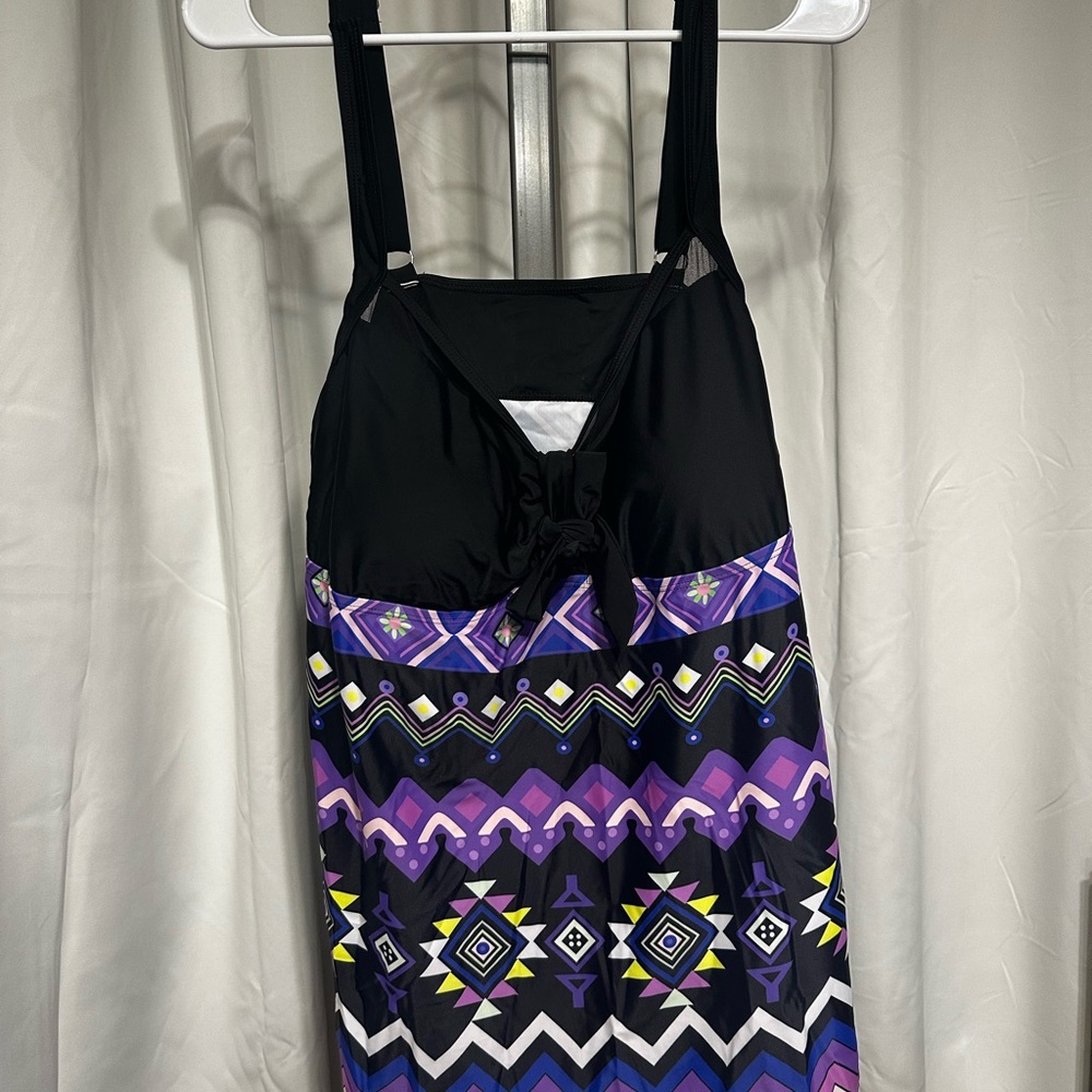 Tropical Black Aztec Swim Bra Tankini Top